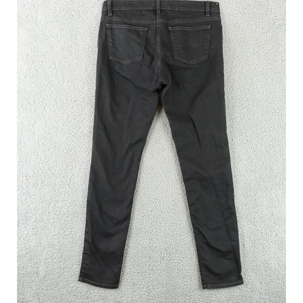 Eileen Fisher Jeans Women's 10 Black Cotton Blend Stretch Straight Mid Rise